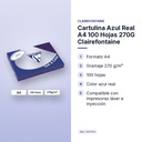 CARTULINA AZUL REAL A4 100 HOJAS 270G CLAIREFONTAINE - características principales