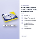 CARTULINA AMARILLO A4 100 HOJAS 270G  CLAIREFONTAINE - características principales