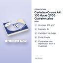 CARTULINA CREMA A4 100 HOJAS 270G CLAIREFONTAINE - características principales