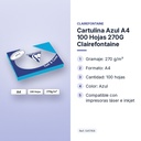 CARTULINA AZUL A4 100 HOJAS 270G CLAIREFONTAINE - características principales