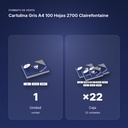 CARTULINA GRIS A4 100 HOJAS 270G CLAIREFONTAINE - formato de venta: caja de 22