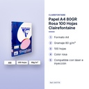 PAPEL A4 80GR ROSA 100 HOJAS CLAIREFONTAINE - características principales