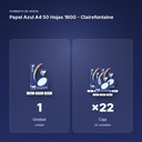 PAPEL AZUL A4 50 HOJAS 160G - CLAIREFONTAINE - formato de venta: caja de 22