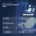 PAPEL VERDE A4 160G 50 HOJAS - resumen de atributos