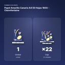 PAPEL AMARILLO CANARIO A4 50 HOJAS 160G - CLAIREFONTAINE - formato de venta: caja de 22