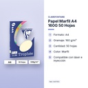 PAPEL MARFIL A4 160G 50 HOJAS  - características principales