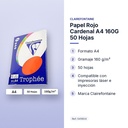 PAPEL ROJO CARDENAL A4 160G 50 HOJAS - características principales