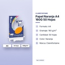 PAPEL NARANJA A4 160G 50 HOJAS - características principales