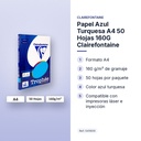 PAPEL AZUL TURQUESA A4 50 HOJAS 160G CLAIREFONTAINE - características principales