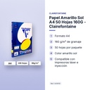 PAPEL AMARILLO SOL A4 50 HOJAS 160G - CLAIREFONTAINE - características principales