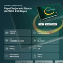 PAPEL VERJURADO BLANCO A4 100G 250 HOJAS - resumen de atributos