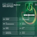 PAPEL VERJURADO MARFIL A4 100G 250 HOJAS - resumen de atributos