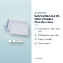 SOBRES BLANCOS C5 500 UNIDADES CLAIREFONTAINE - características principales