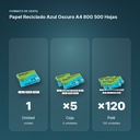 PAPEL RECICLADO AZUL OSCURO A4 80G 500 HOJAS  - formato de venta: caja de 5, palé de 120