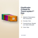CLASIFICADOR C/RIBETE PP TRANSL.RAYADO Fº ROJO - características principales