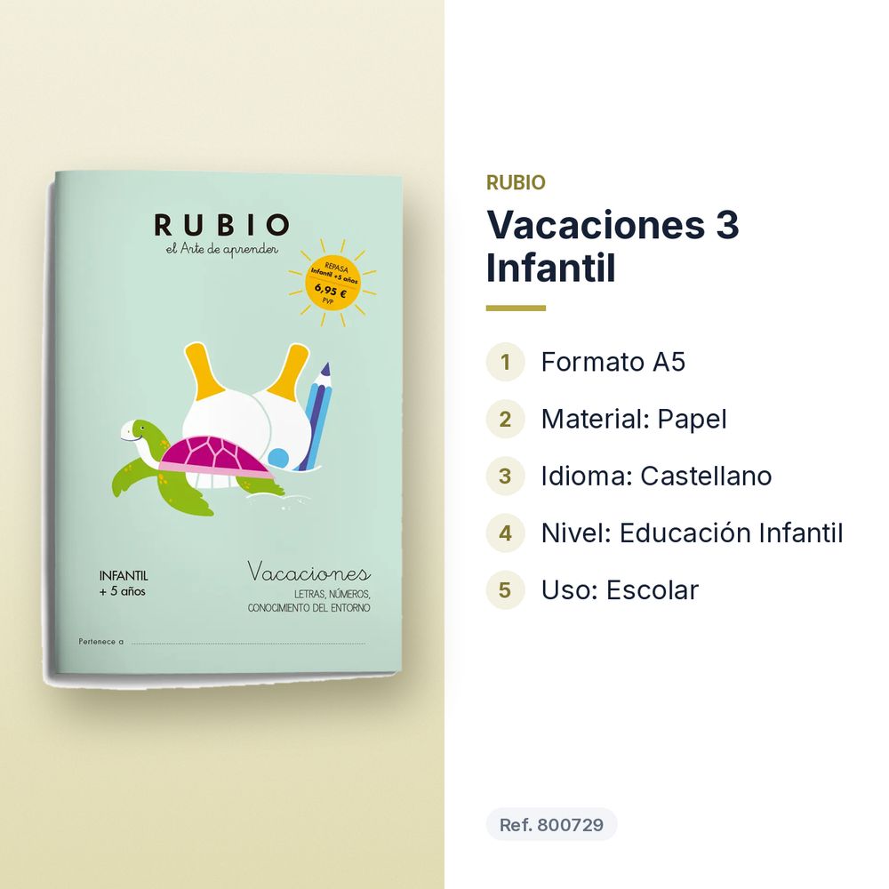 VACACIONES 3 INFANTIL - características principales