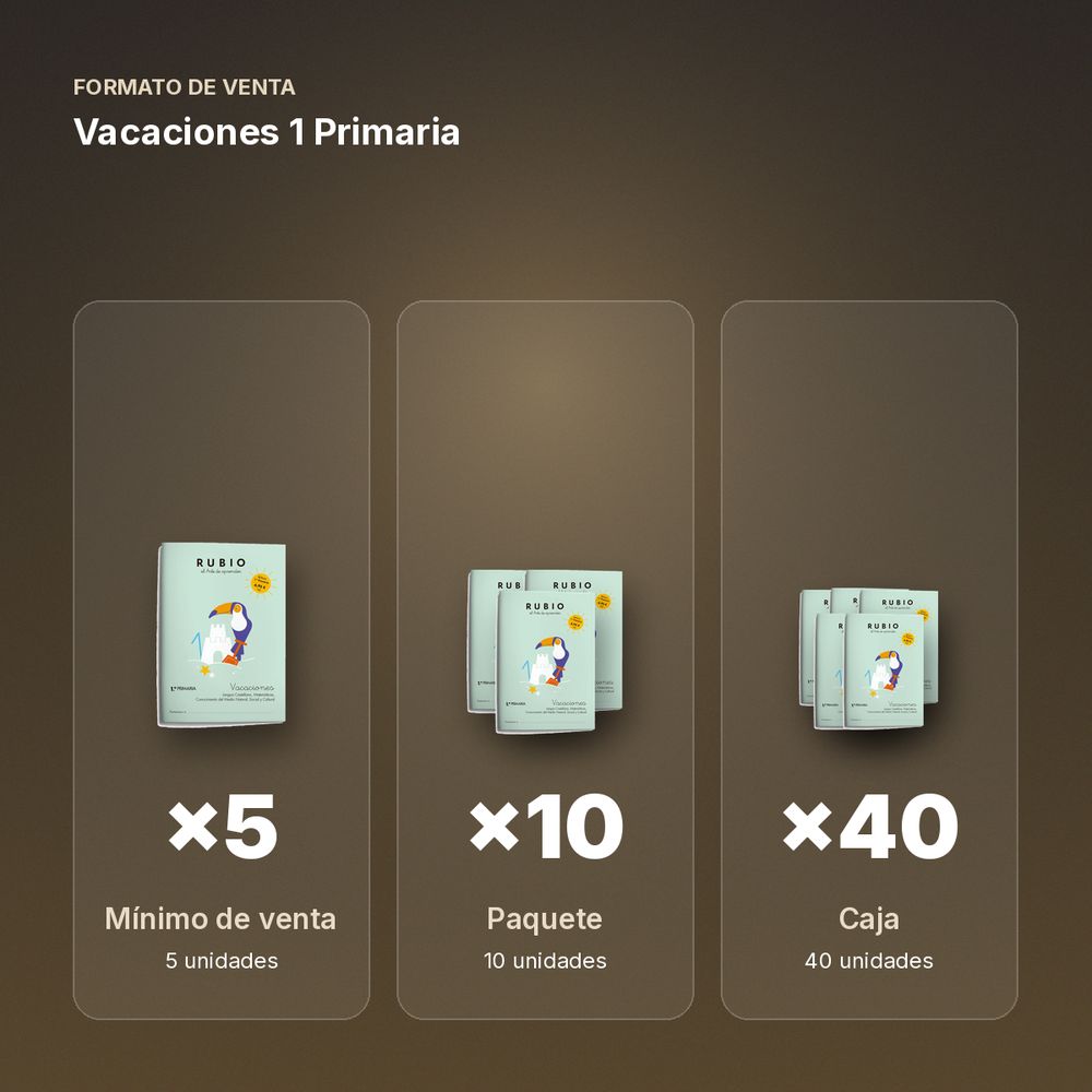 VACACIONES 1 PRIMARIA  - formato de venta: paquete de 10, caja de 40