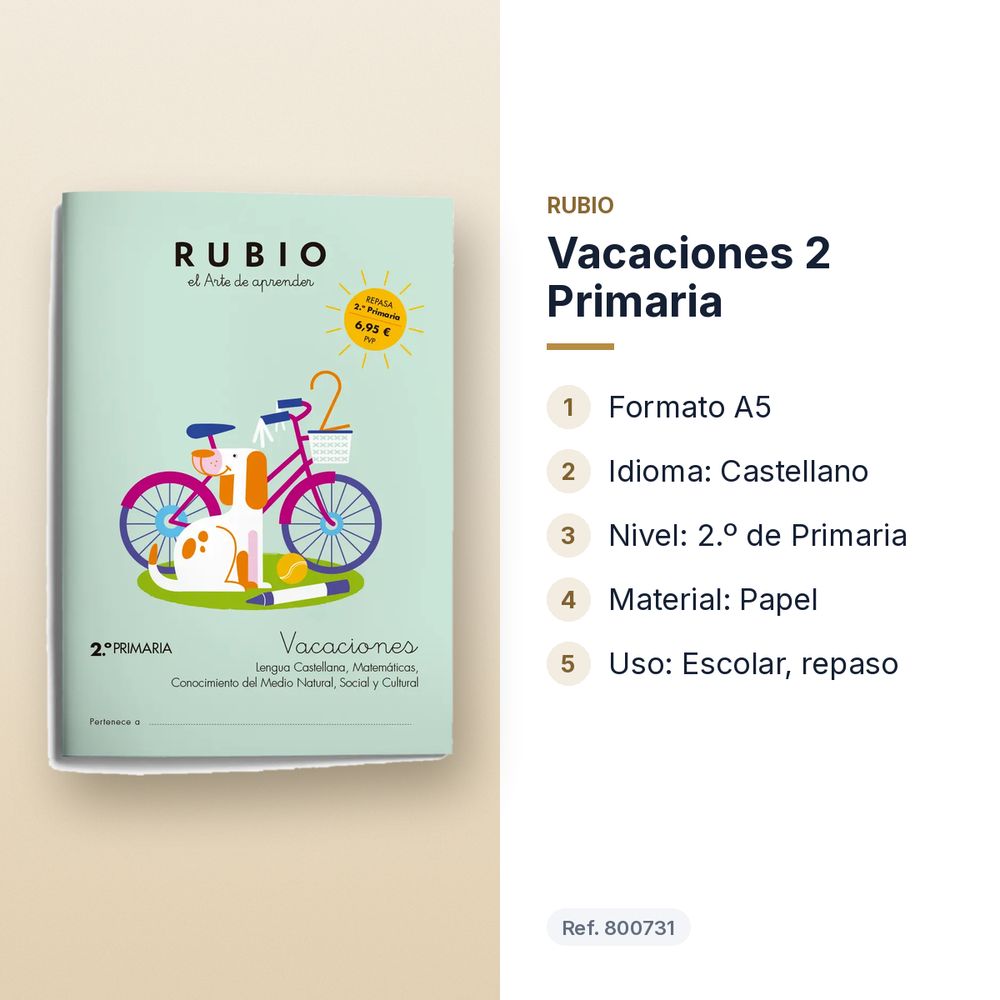 VACACIONES 2 PRIMARIA - características principales
