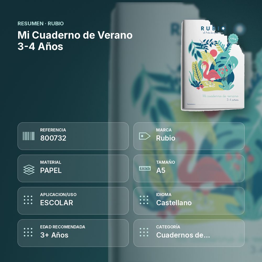 MI CUADERNO DE VERANO 3-4 AÑOS - resumen de atributos