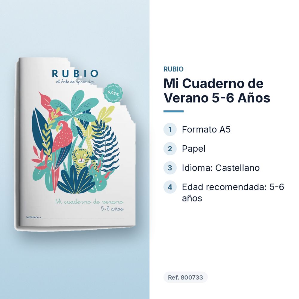 MI CUADERNO DE VERANO 5-6 AÑOS  - características principales
