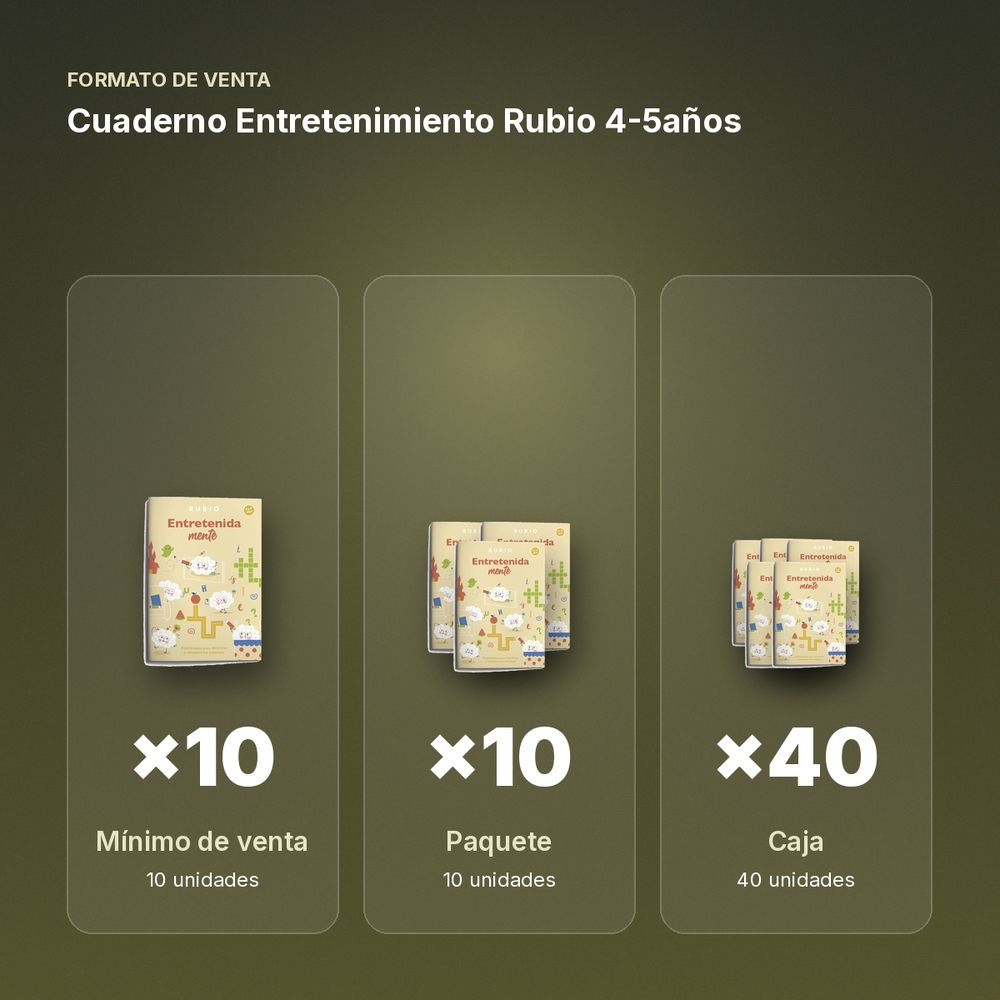 CUADERNO ENTRETENIMIENTO RUBIO 4-5AÑOS  - formato de venta: paquete de 10, caja de 40