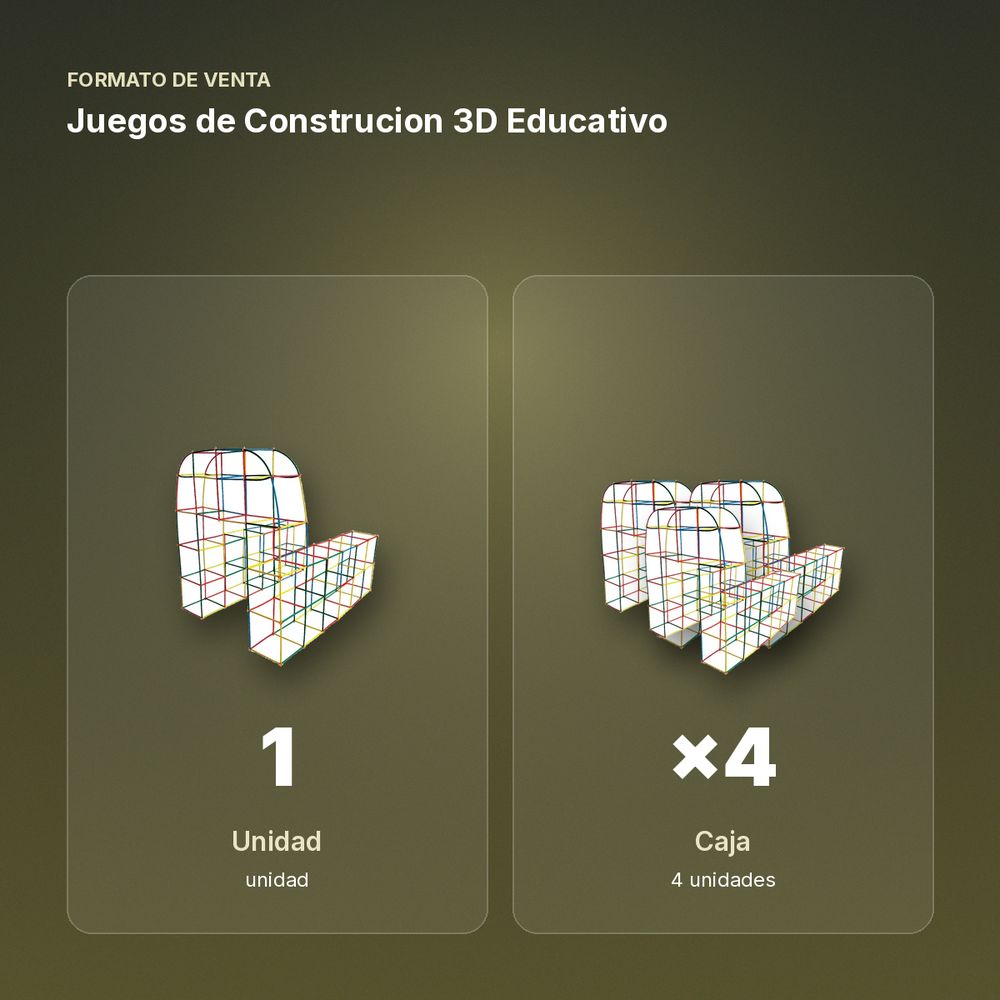 JUEGOS DE CONSTRUCION 3D EDUCATIVO - formato de venta: caja de 4