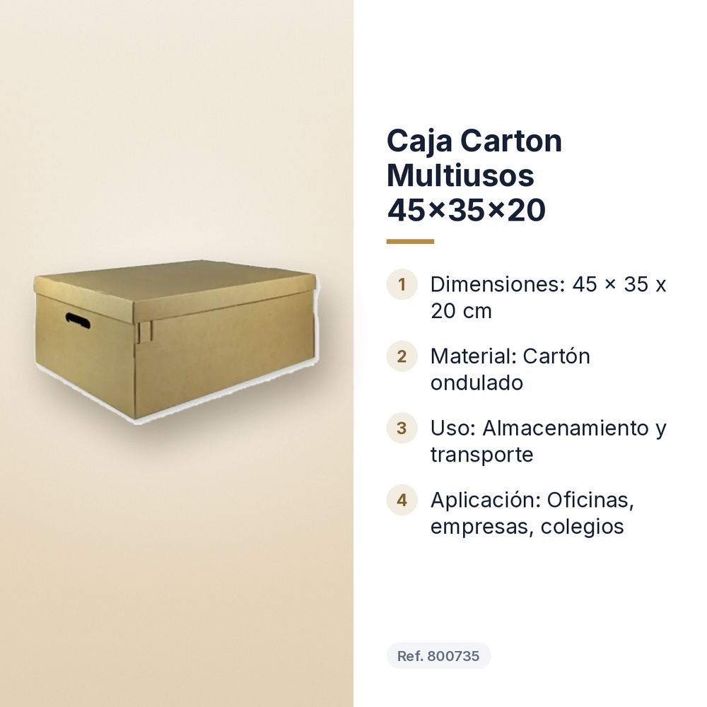 CAJA CARTON MULTIUSOS 45X35X20 - características principales