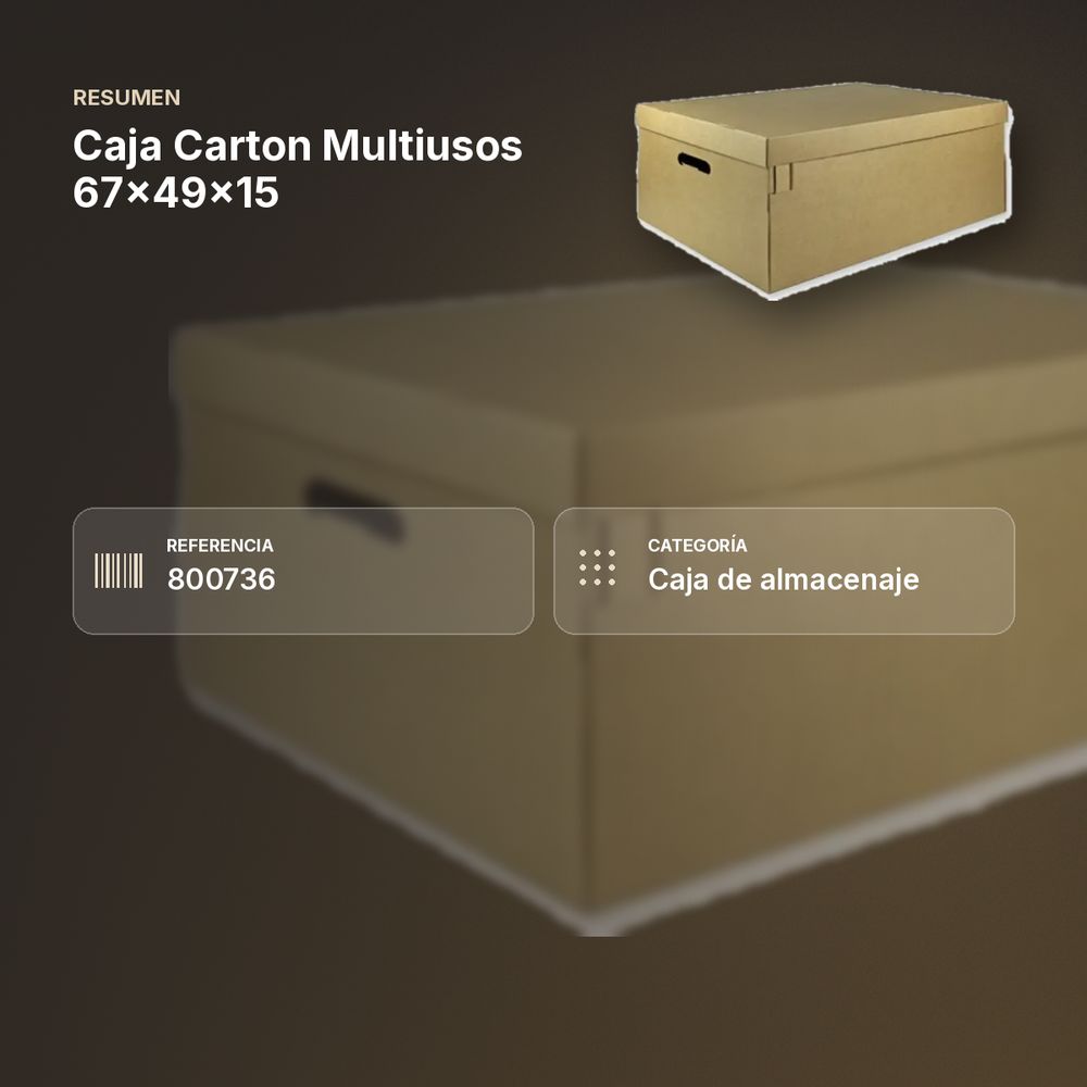 CAJA CARTON MULTIUSOS 67X49X15 - resumen de atributos