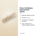 PINZA 7,5 MADERA NATURAL PACK 20UDS. - características principales