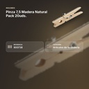 PINZA 7,5 MADERA NATURAL PACK 20UDS. - resumen de atributos