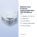SABANA CUNA PROTECTOR IMPERMEABLE RIZO 120X60 BLANCA - características principales
