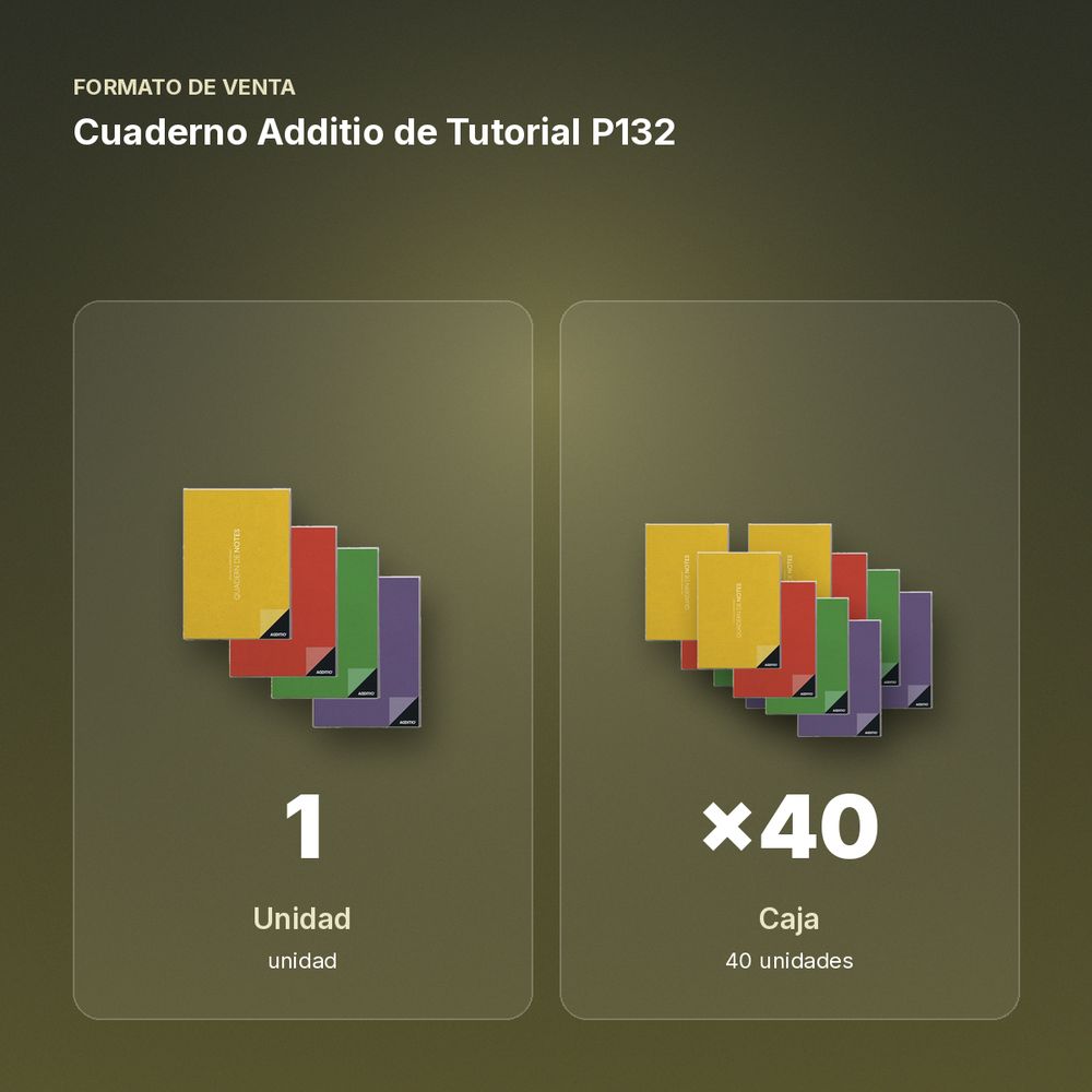 CUADERNO ADDITIO DE TUTORIAL P132 - formato de venta: caja de 40