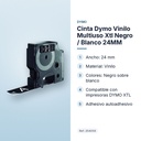 CINTA DYMO VINILO MULTIUSO XTL NEGRO / BLANCO 24MM - características principales