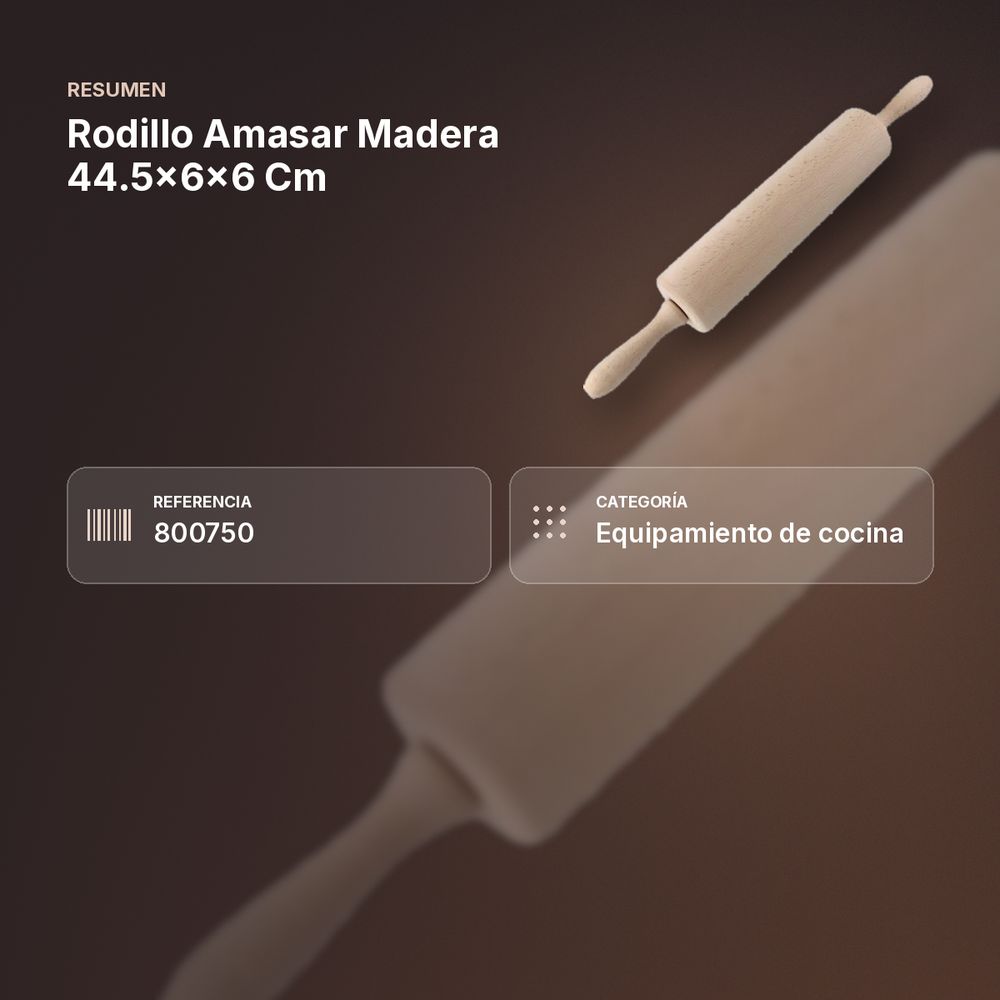 RODILLO AMASAR MADERA 44.5X6X6 CM - resumen de atributos