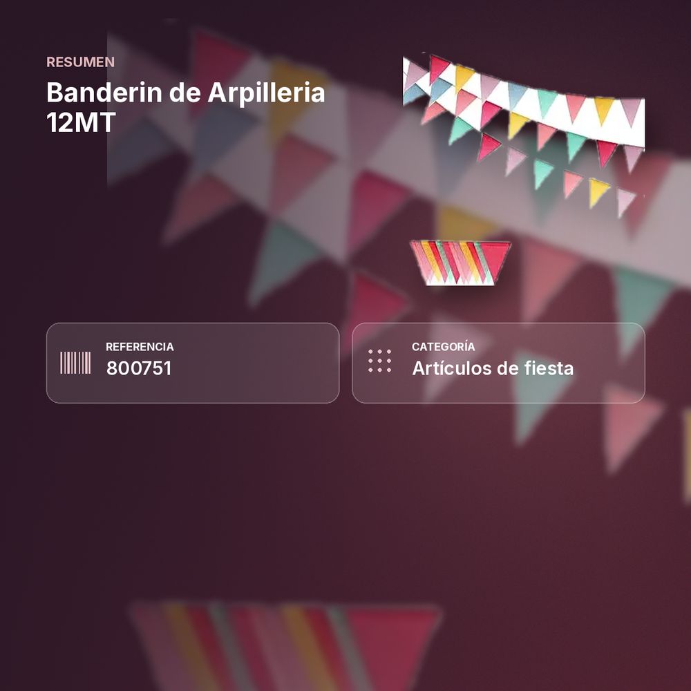 BANDERIN DE ARPILLERIA 12MT - resumen de atributos