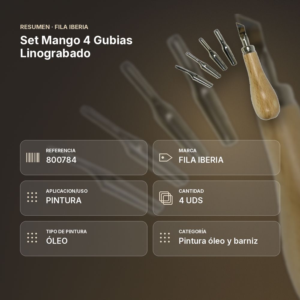 SET MANGO 4 GUBIAS LINOGRABADO - resumen de atributos