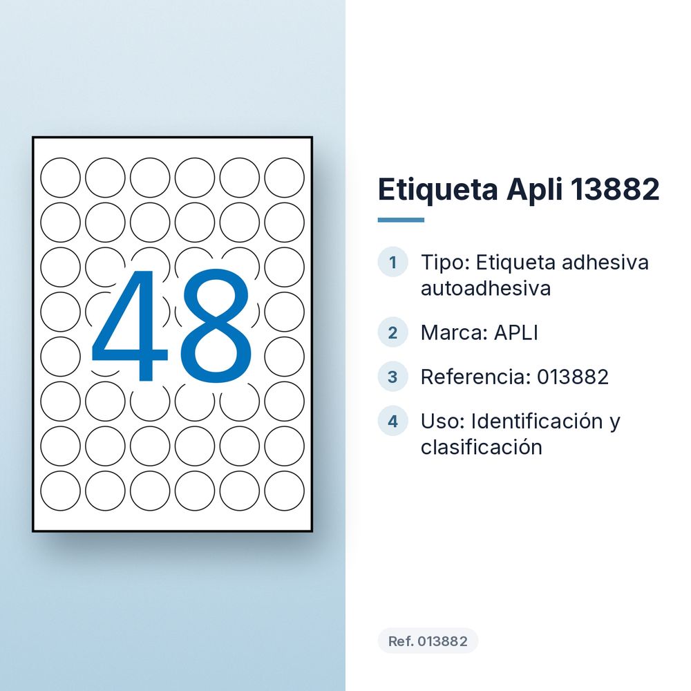 ETIQUETA APLI 13882 - características principales