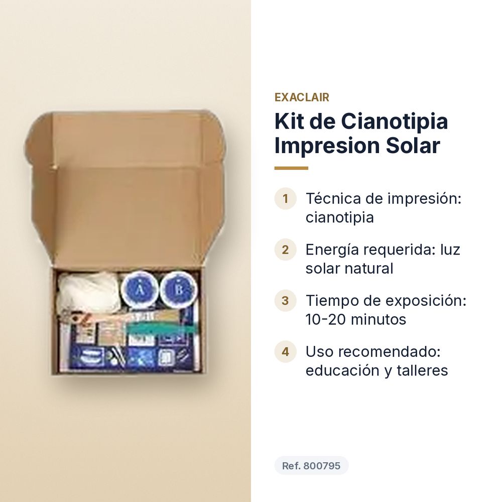 KIT DE CIANOTIPIA IMPRESION SOLAR - características principales