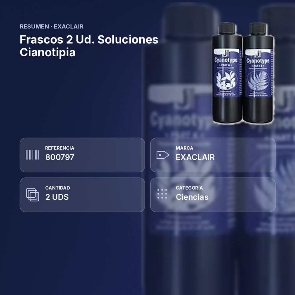 FRASCOS 2 UD. SOLUCIONES CIANOTIPIA - resumen de atributos