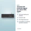 TECLADO USB ESTÁNDAR IGGUAL CK-SILENT-105T NEGRO - características principales