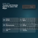 TECLADO USB ESTÁNDAR IGGUAL CK-SILENT-105T NEGRO - resumen de atributos