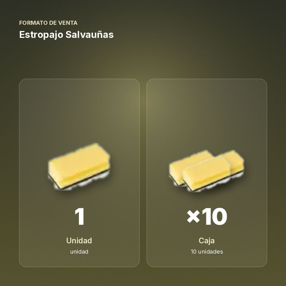 ESTROPAJO SALVAUÑAS  - formato de venta: caja de 10
