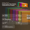 CLASIFICADOR FOLIO VIOLETA TRASLUCIDO PP C/RIBETE  - resumen de atributos