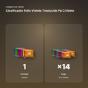 CLASIFICADOR FOLIO VIOLETA TRASLUCIDO PP C/RIBETE  - formato de venta: caja de 14