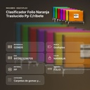 CLASIFICADOR FOLIO NARANJA TRASLUCIDO PP C/RIBETE  - resumen de atributos