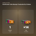 CLASIFICADOR FOLIO NARANJA TRASLUCIDO PP C/RIBETE  - formato de venta: caja de 14
