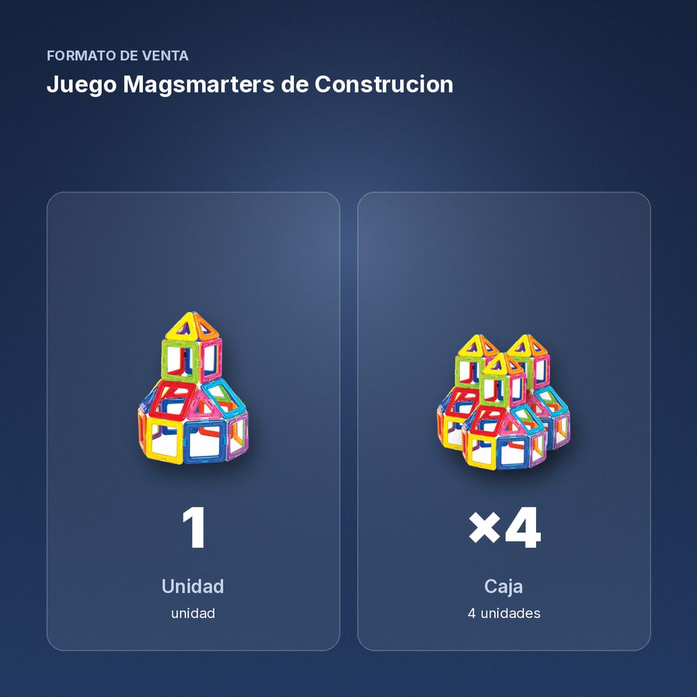 JUEGO MAGSMARTERS DE CONSTRUCION - formato de venta: caja de 4