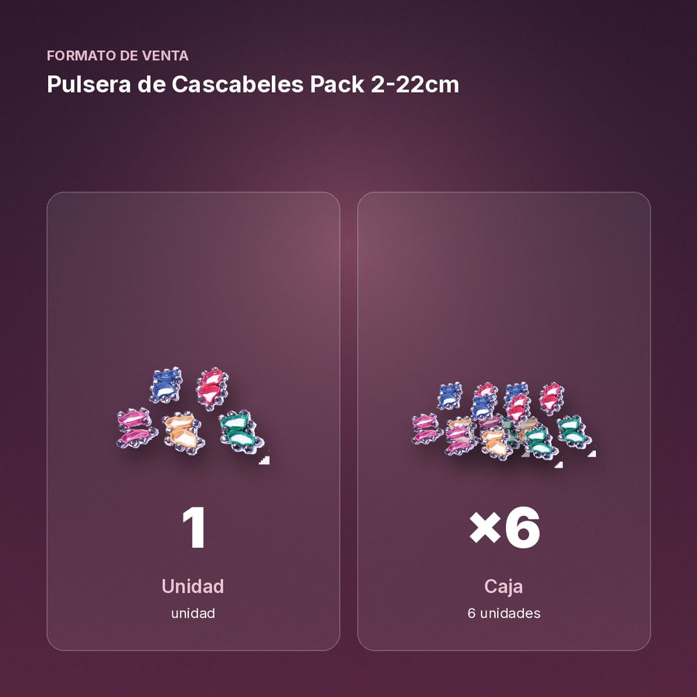 PULSERA DE CASCABELES PACK 2-22CM - formato de venta: caja de 6