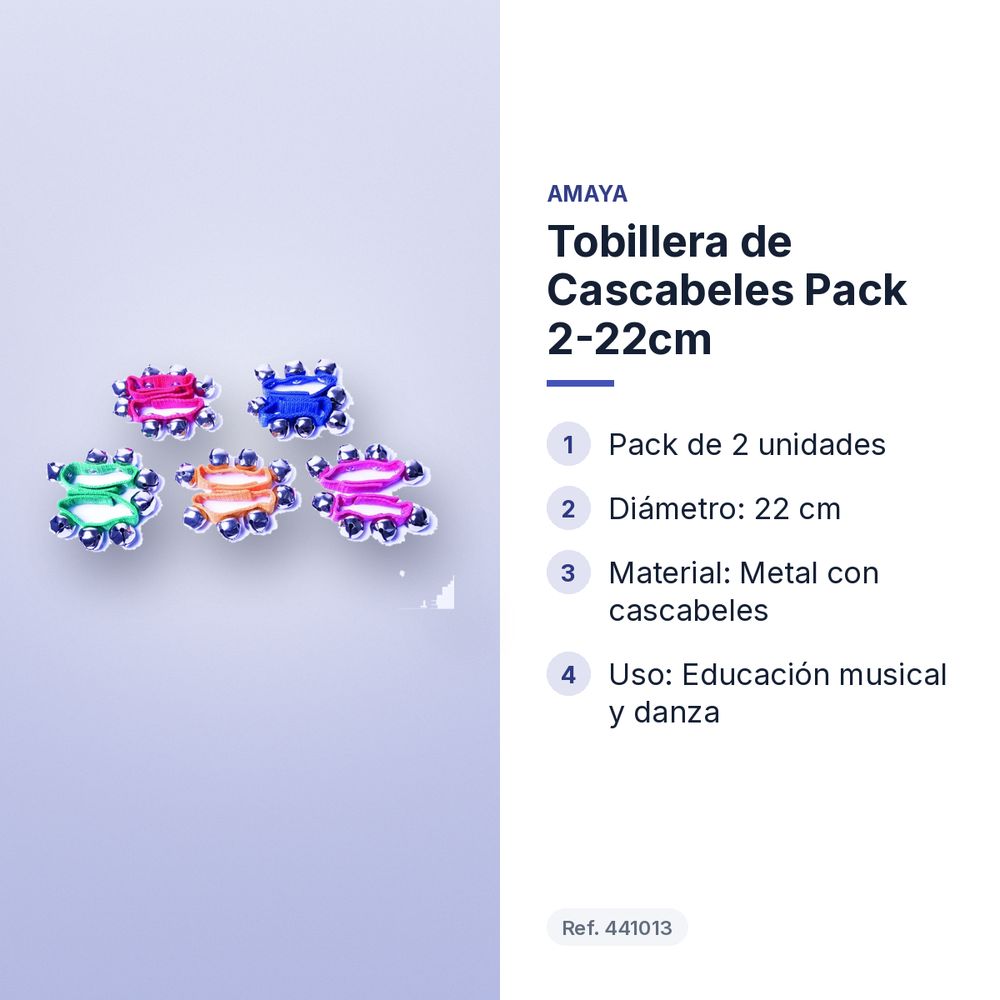 TOBILLERA DE CASCABELES PACK 2-22CM  - características principales