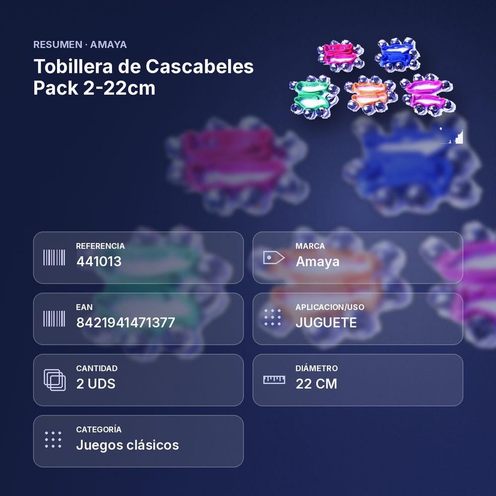 TOBILLERA DE CASCABELES PACK 2-22CM  - resumen de atributos